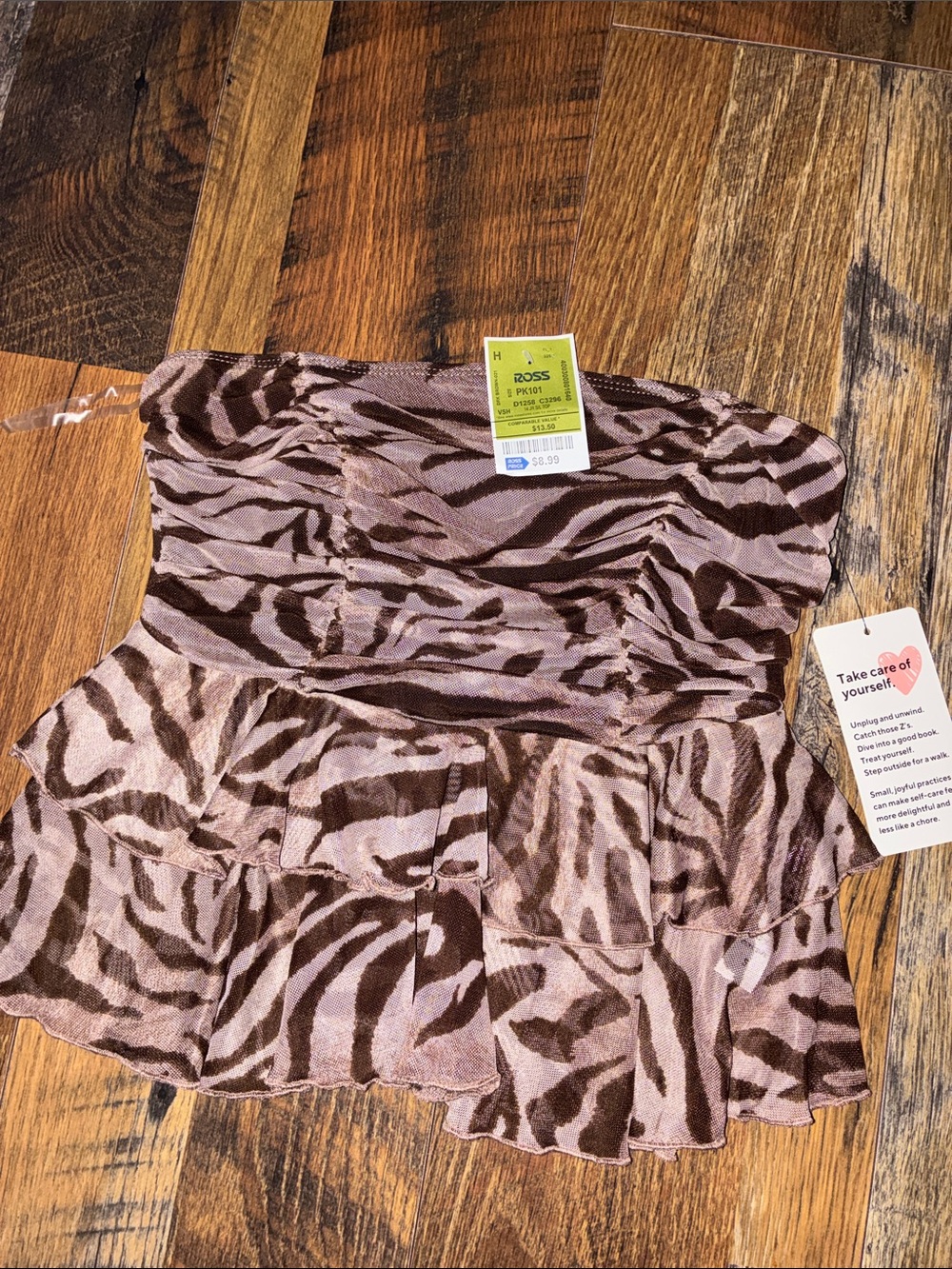 Zebra Print Baby Doll Tube Top